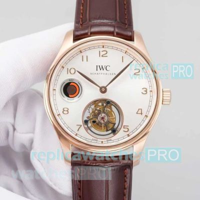 TUR Factory Swiss Copy IWC Pilot's Day & Night Rose Gold Case Tourbillon Watch 